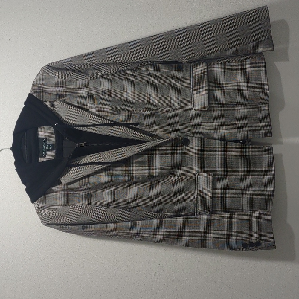 Cynthia Rowley Hoodie Blazer Black & Grey Size XL